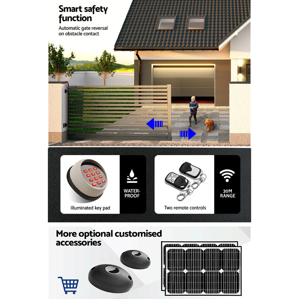 Automatic Sliding Gate Opener Kit Keypad 6M 1000Kg