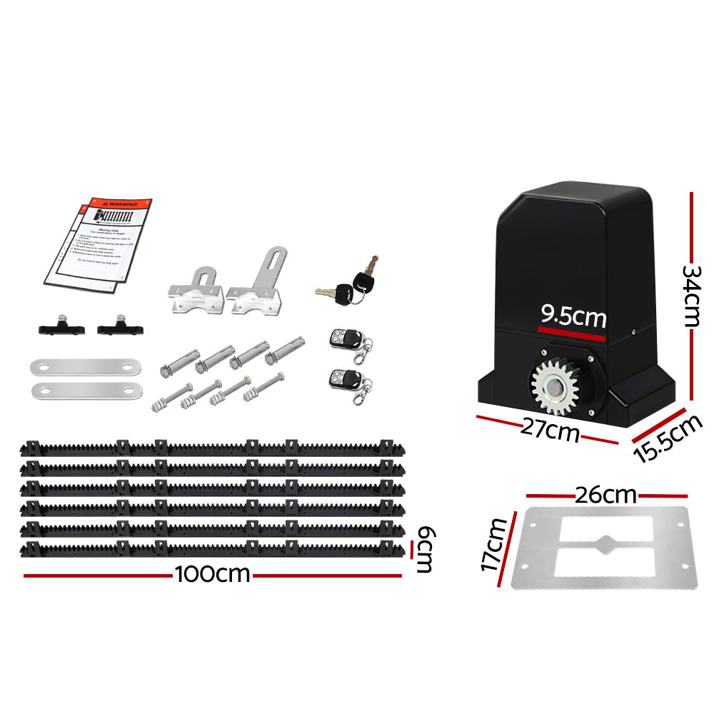 Automatic Sliding Gate Opener Kit 6M 1000Kg