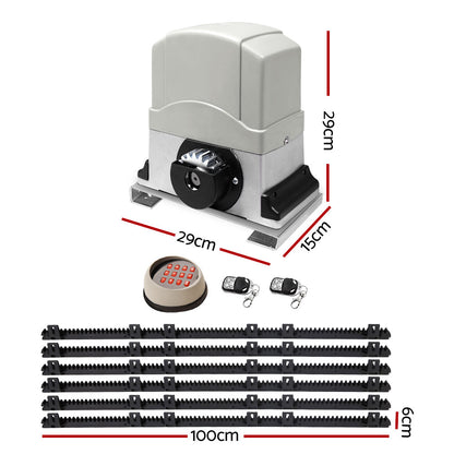 Automatic Sliding Gate Opener Kit Keypad 6M 1200Kg
