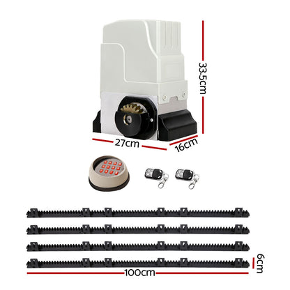 Automatic Sliding Gate Opener Kit Keypad 4M 1800Kg