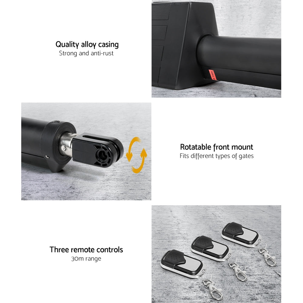 Single Swing Gate Opener 40W Full Solar Power Automatic 300Kg 5M