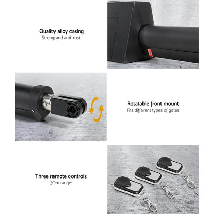 Single Swing Gate Opener 40W Full Solar Power Automatic 300Kg 5M