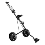 Golf Buggy Quick Folding Trolley Golf Cart Trolley 2 Wheels Cup Holder