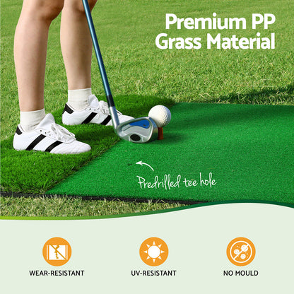 Golf Hitting Mat Portable Driving Range Practice Training Aid 2 in 1