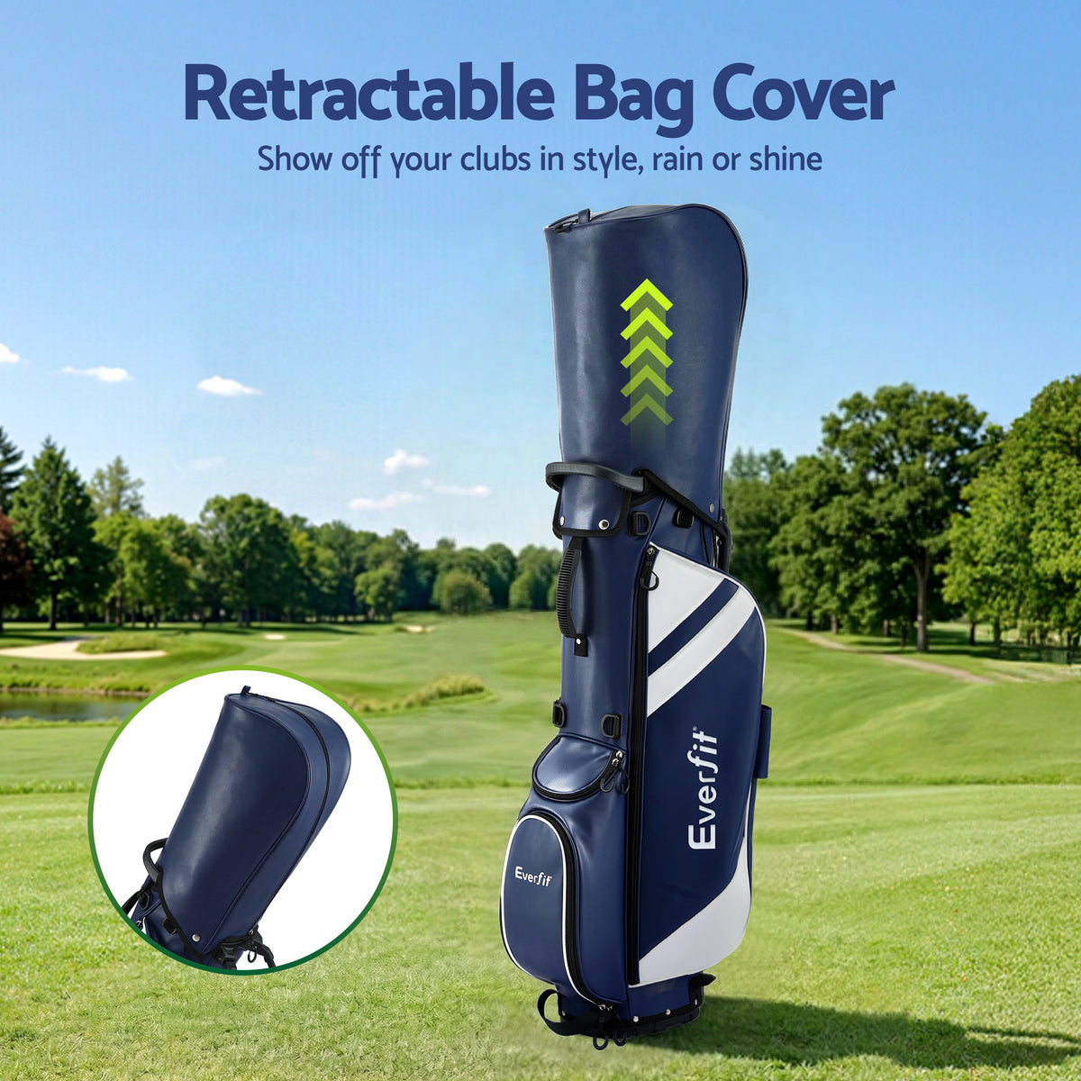 Golf Stand Bag Dual Strap Club Divider Blue | HomeAndLiving