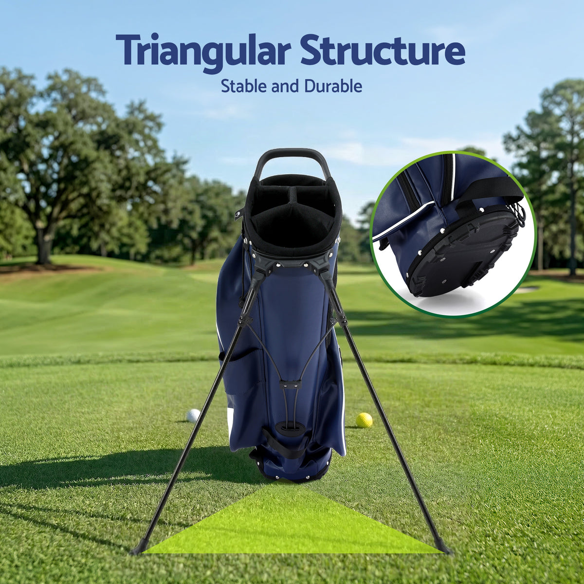 Golf Stand Bag Dual Strap Club Divider Blue | HomeAndLiving
