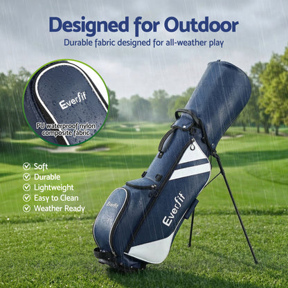 Golf Stand Bag Dual Strap Club Divider Blue | HomeAndLiving