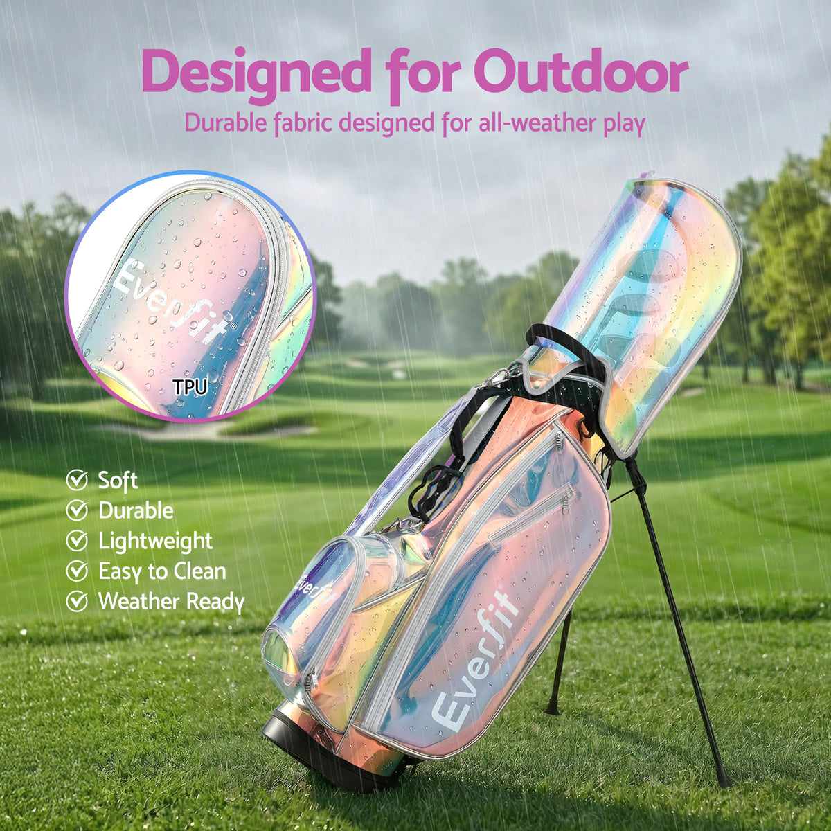 Golf Stand Bag Lightweight Dual Strap Holographic | HomeAndLiving