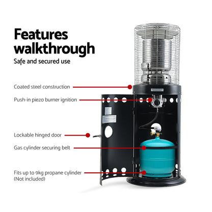 Outdoor Gas Patio Heater Black