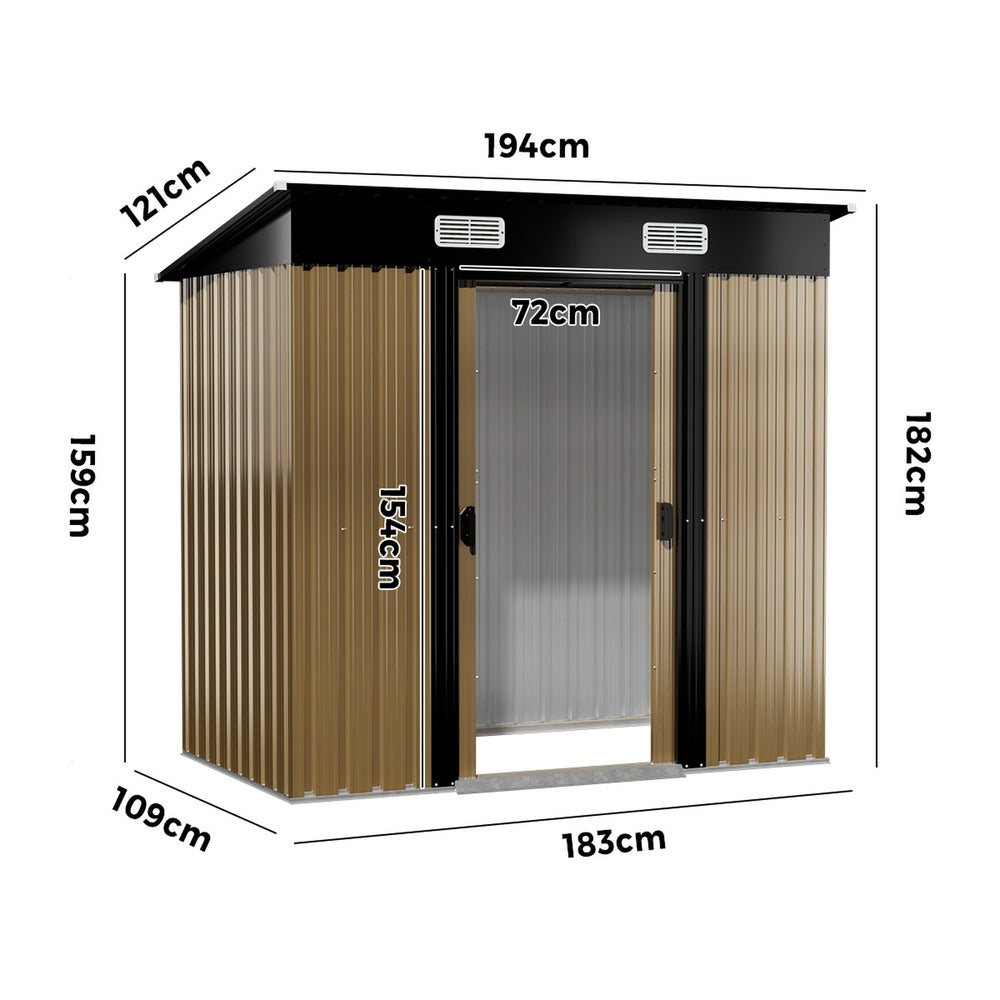 Steel Garden Shed 1.94x1.21M Storage | HomeAndLiving