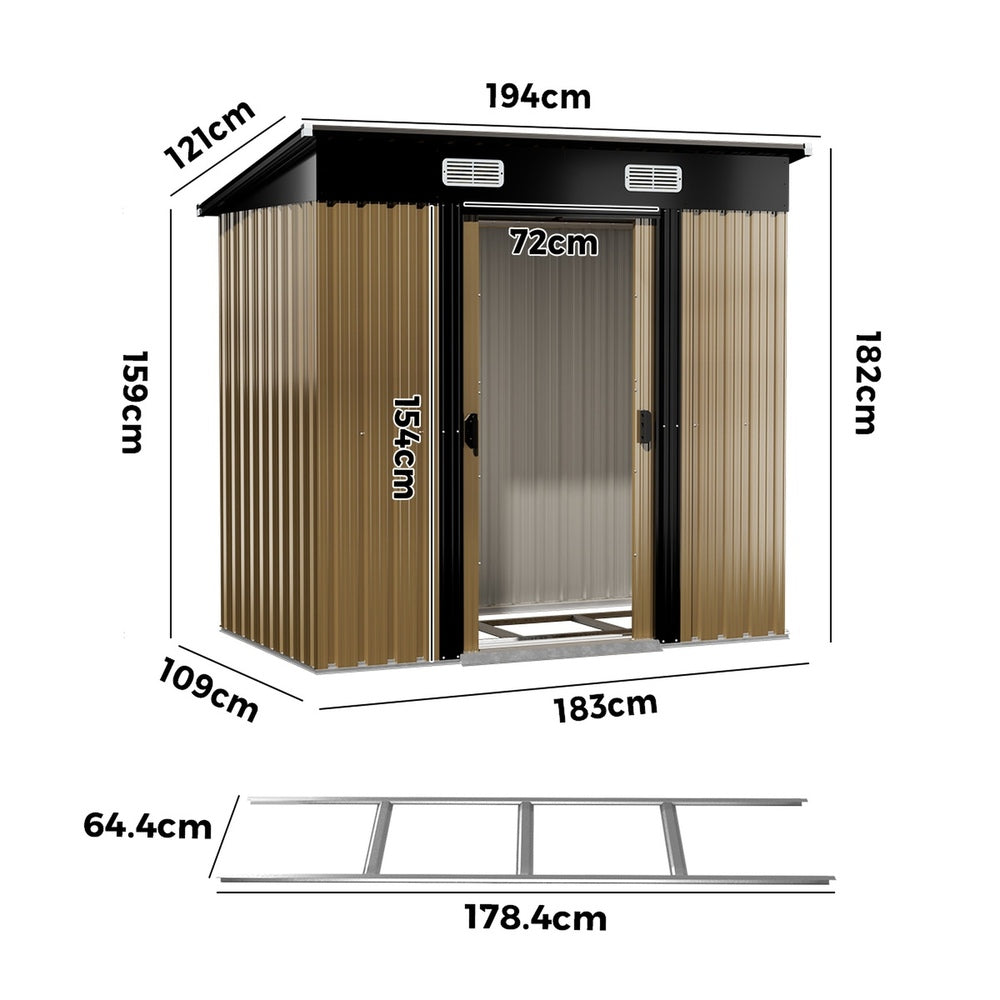 Garden Shed Steel Outdoor Storage 1.94x1.21M | HomeAndLiving