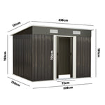 Garden Shed Outdoor Storage Sheds 2.38x1.31M Workshop Cabin Metal House