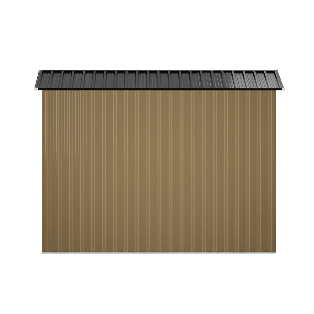 Metal Garden Shed Storage Cabin Backyard Collection Skillion Roof 2.38x1.31M Galvanised Steel Brown Grey