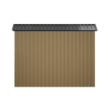 Metal Garden Shed Storage Cabin Backyard Collection Skillion Roof 2.38x1.31M Galvanised Steel Brown Grey