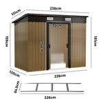 Garden Shed Workshop Collection Outdoor Storage Skillion Roof 238x131cm Steel