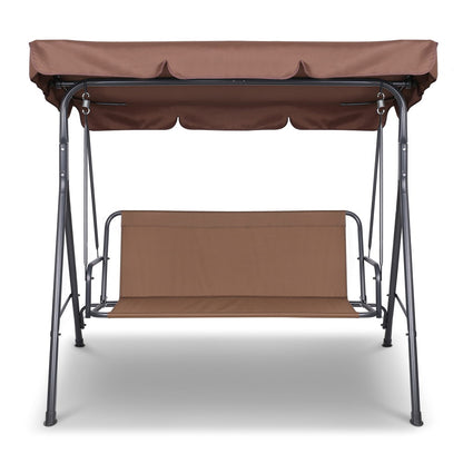 Outdoor Swing Chair Garden Bench Furniture Canopy 3 Seater Coffee