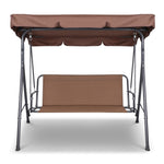 3 Seater Outdoor Canopy Swing Chair - Coffee