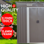 Garden Shed Flat 4ft x 6ft Outdoor Storage Shelter - Grey