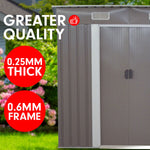 Garden Shed Flat 4ft x 6ft Outdoor Storage Shelter - Grey