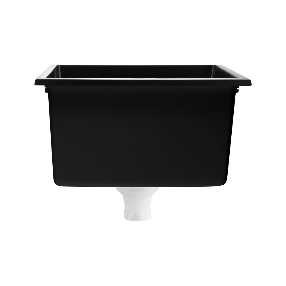 Kitchen Sink Stone Sink Granite Laundry Basin Single Bowl 45cmx45cm Black