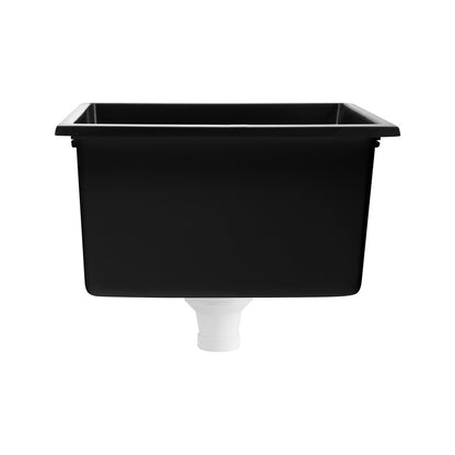 Kitchen Sink Stone Sink Granite Laundry Basin Single Bowl 45cmx45cm Black