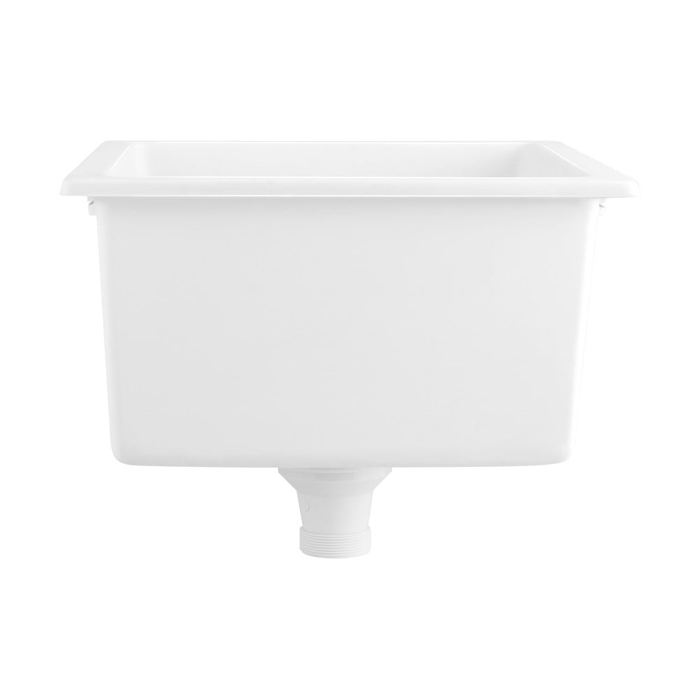 Kitchen Sink Stone Sink Granite Laundry Basin Single Bowl 45cmx45cm White