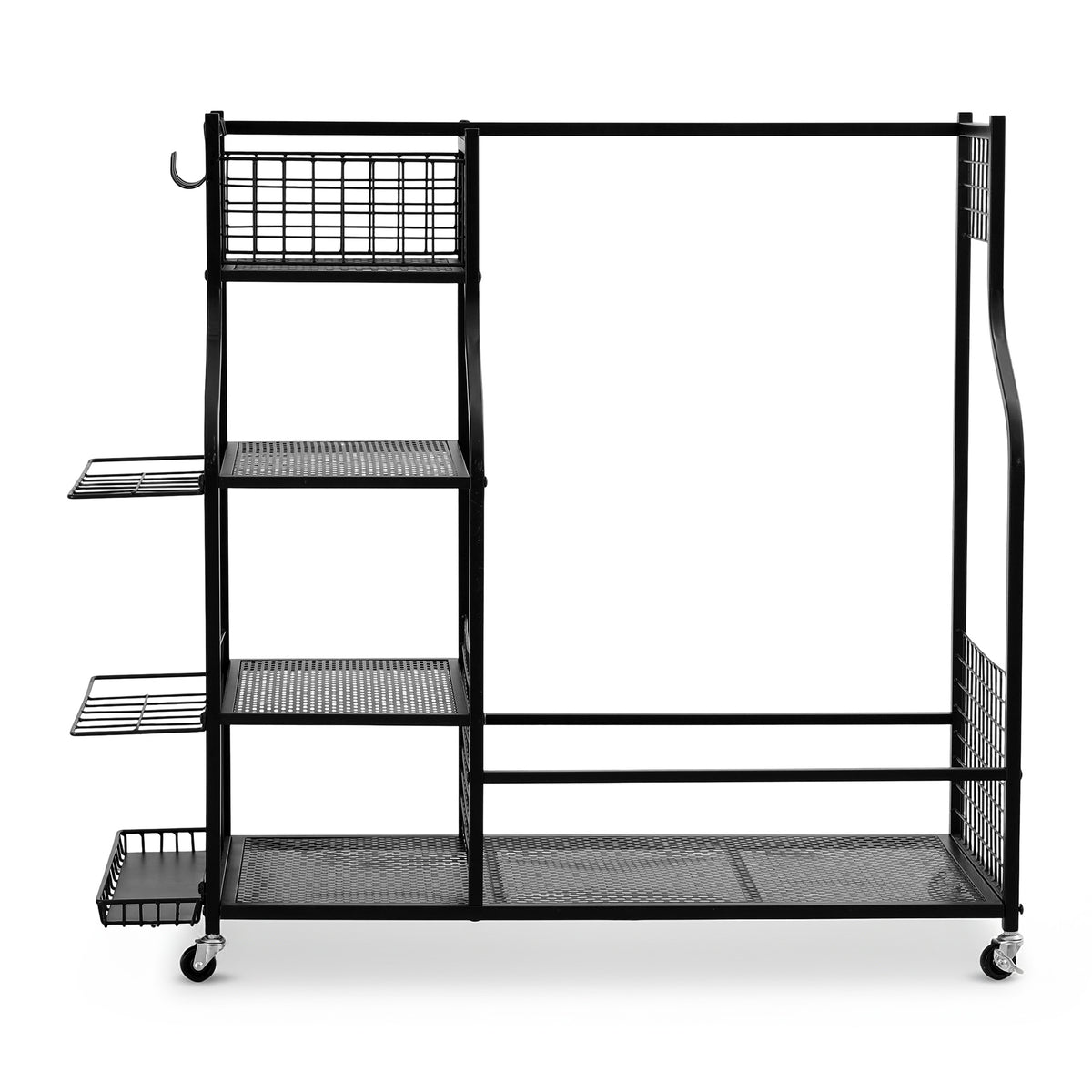 Golf Bag Storage Golf Storage Garage Organizer with Wheels Black