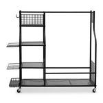 Golf Bag Storage Golf Storage Garage Organizer with Wheels Black