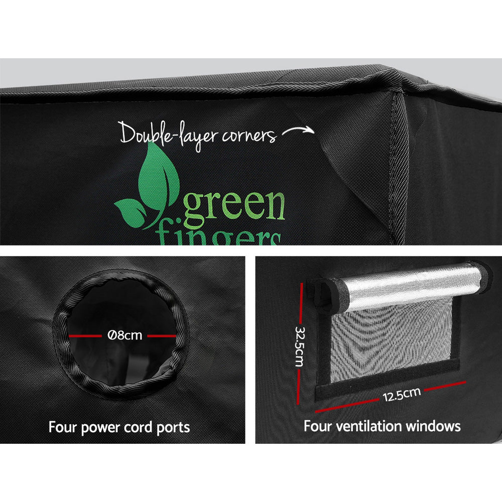 240x120x200CM Hydroponics Kit Indoor Plant Room Black