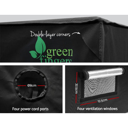 240x120x200CM Hydroponics Kit Indoor Plant Room Black