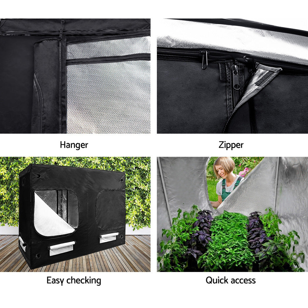 240x120x200CM Hydroponics Kit Indoor Plant Room Black