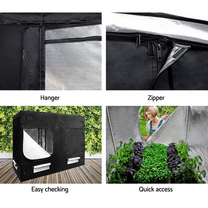 240x120x200CM Hydroponics Kit Indoor Plant Room Black