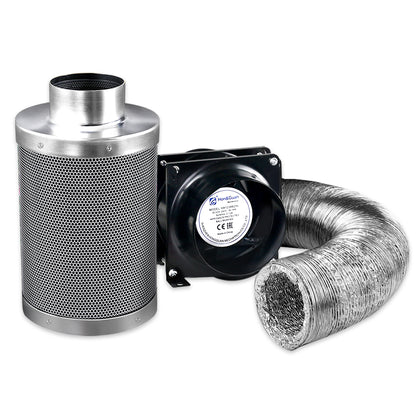 6" Ventilation Kit with Fan, Carbon Filter & Duct - Hydroponics Grow Tent