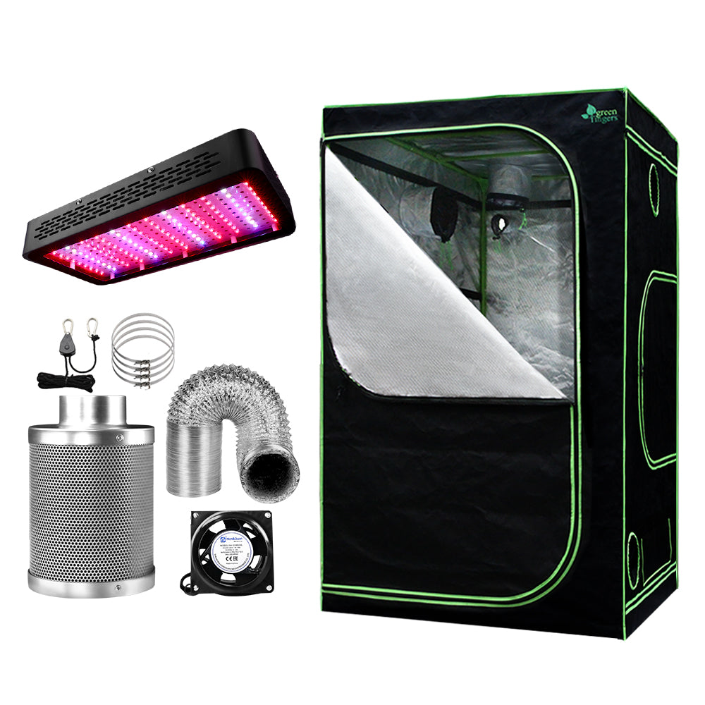 Grow Tent Light Kit LED 1200W Full Spectrum 6" Vent 120x120x200CM