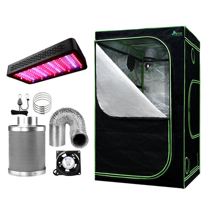 Grow Tent Light Kit LED 1200W Full Spectrum 6" Vent 120x120x200CM