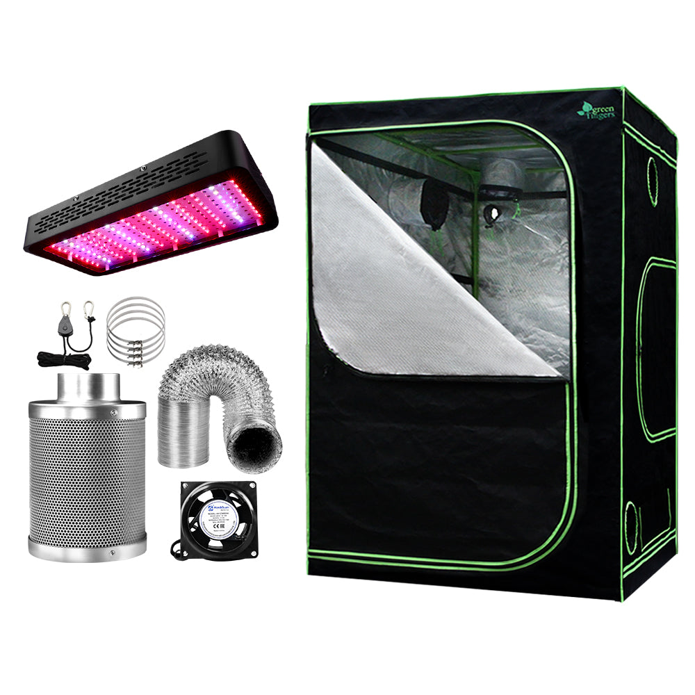 Grow Tent Light Kit LED 1200W Full Spectrum 6" Vent 150x150x200CM