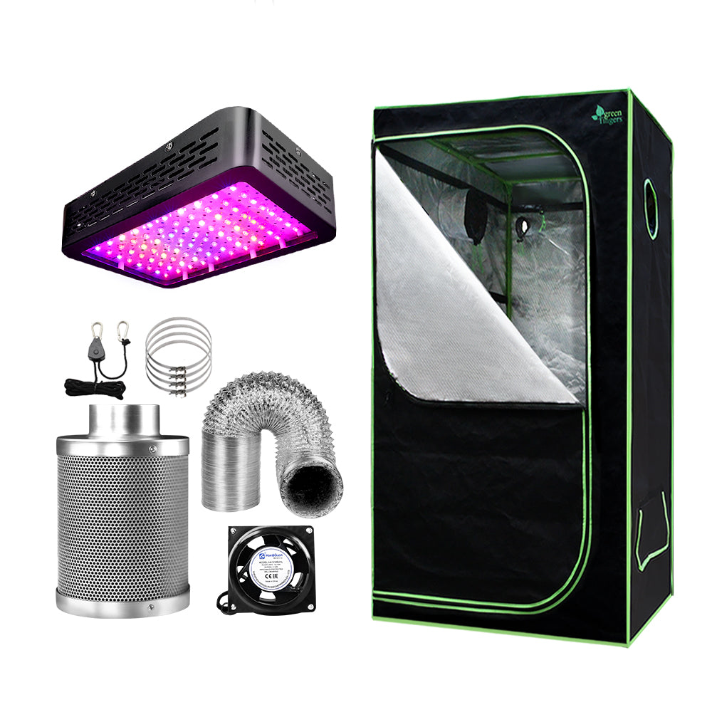 80X80X160Cm Grow Tent Light Kit With 1000W Led & 4" Vent Fan