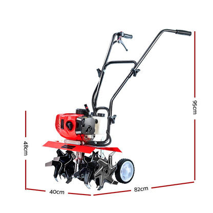 65Cc Tiller Garden Cultivator Rototiller 6 Blades Soil Plower Rotary Hoe