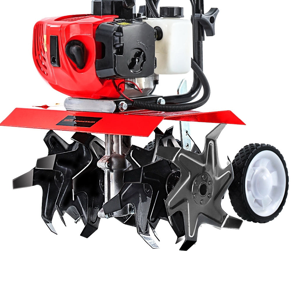 65Cc Tiller Garden Cultivator Rototiller 6 Blades Soil Plower Rotary Hoe