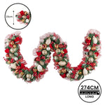 274cm Festive Floral Christmas Garland