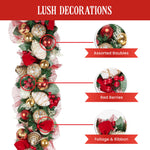 274cm Festive Floral Christmas Garland