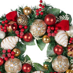 Festive Floral Christmas Wreath - 56cm