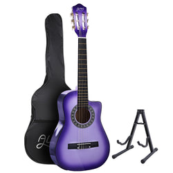 34 Inch Classical Guitar Wooden Body Nylon String W/ Stand Beignner Purple