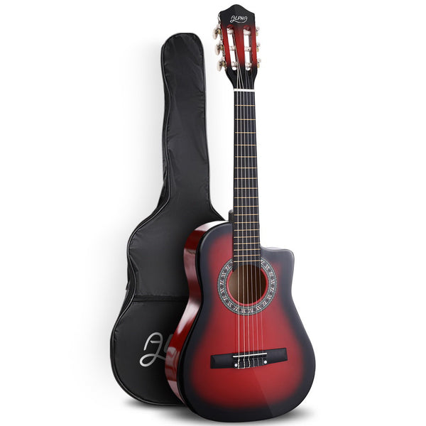  34 Inch Classical Guitar Wooden Body Nylon String Beginner Kids Gift Red