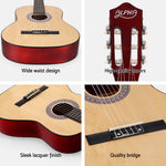 39 Inch Classical Guitar Wooden Body Nylon String Beginner Gift Natural