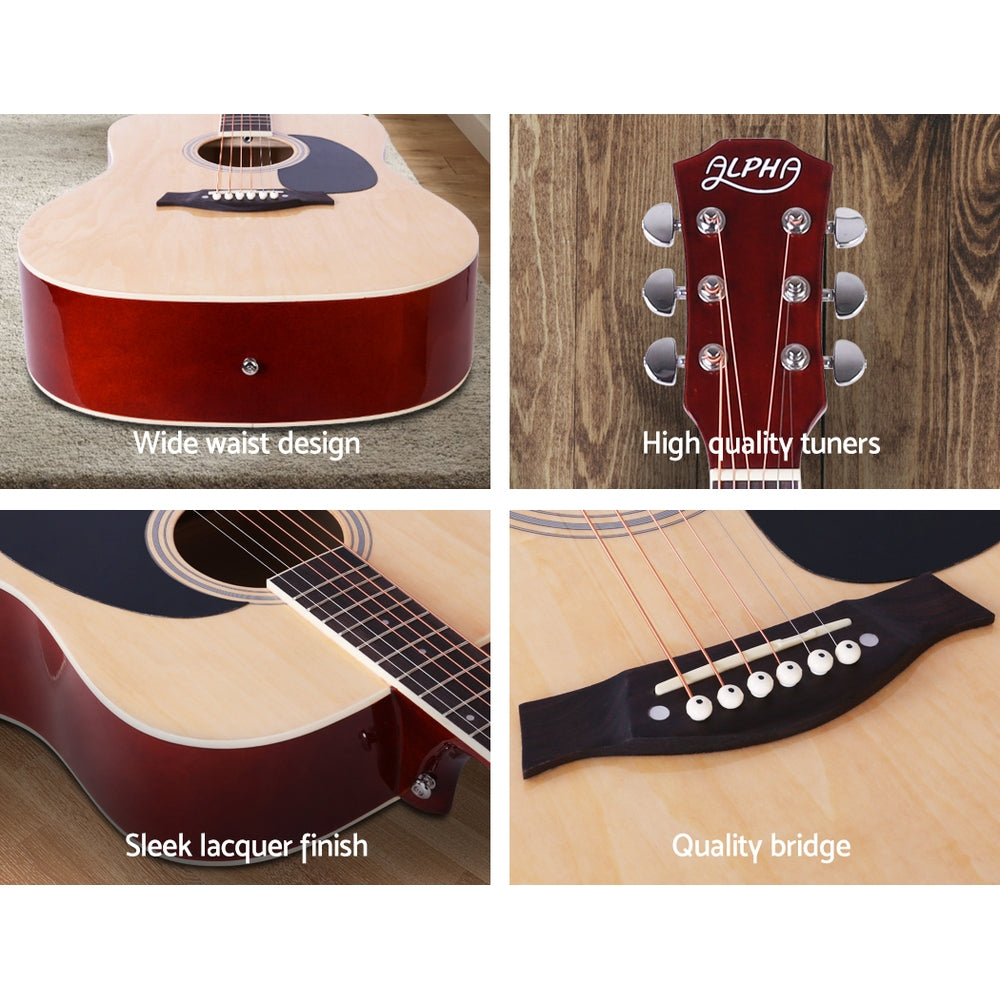 41 Inch Acoustic Guitar Wooden Body Steel String Dreadnought Wood