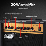 Electric Guitar Music String Instrument 20W Amplifier Black