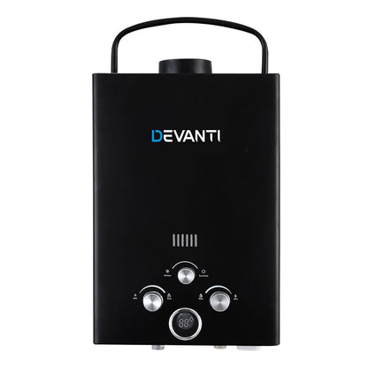 Portable Gas Water Heater 8L/Min With Pump Lpg System Black