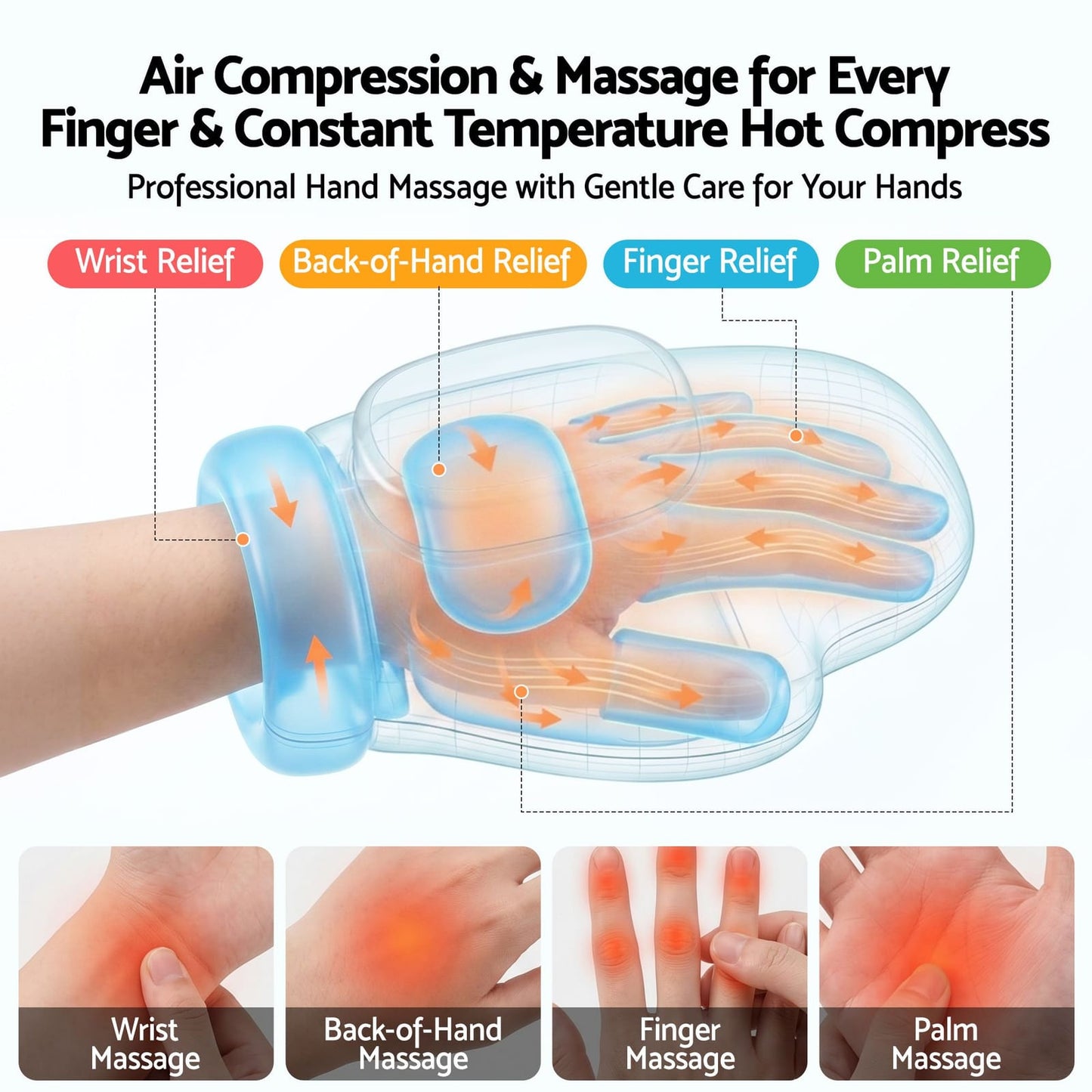 Hand Massager Heat Compression Arthritis Relief | HomeAndLiv - 6