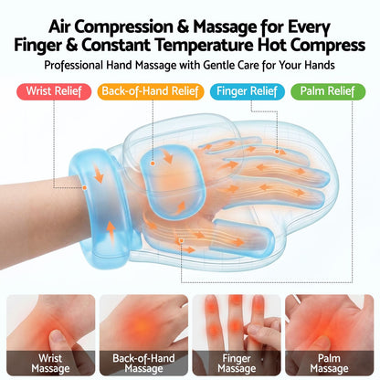 Hand Massager Heat Compression Arthritis Relief | HomeAndLiv - 6